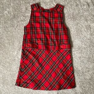 Copper Key‎ Girls Plaid Jumper Dress Size 6 Red Tartan Christmas Holiday Classic